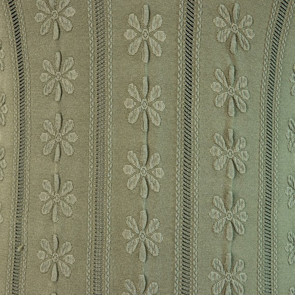 Aerie Deep Green Embroidered Floral Cheeky One Piece Swimsuit, Size Medium - Picture 6 of 12